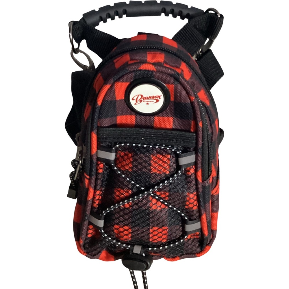 Micro Branson Missouri Souvenir Buffalo Red Black Plaid Daypack CMC Designs NWT